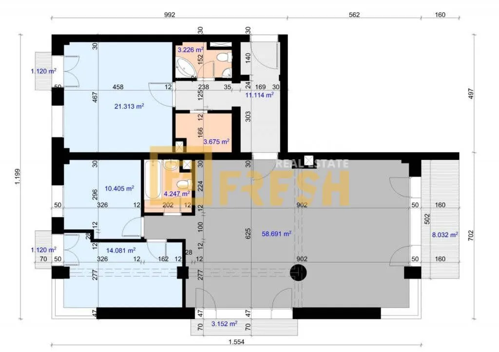 Rent, three bedroom apartment, 138m², Preko Morače, Podgorica