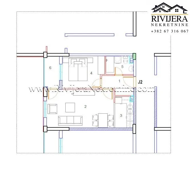 Prodaja, jednosoban stan, 62m², Dobrota, Kotor
