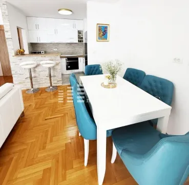 Living room with dining area and open-plan kitchen. - image 4
