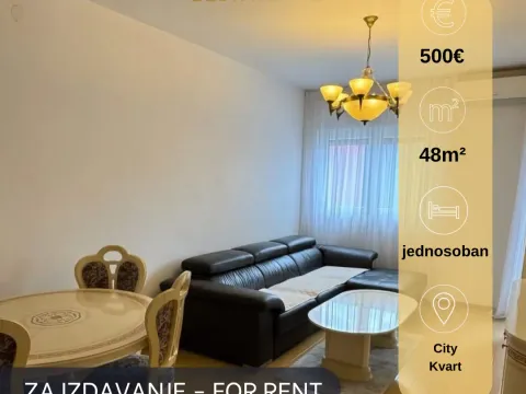 Rent, one bedroom apartment, 48m², City Kvart, Podgorica - image 1