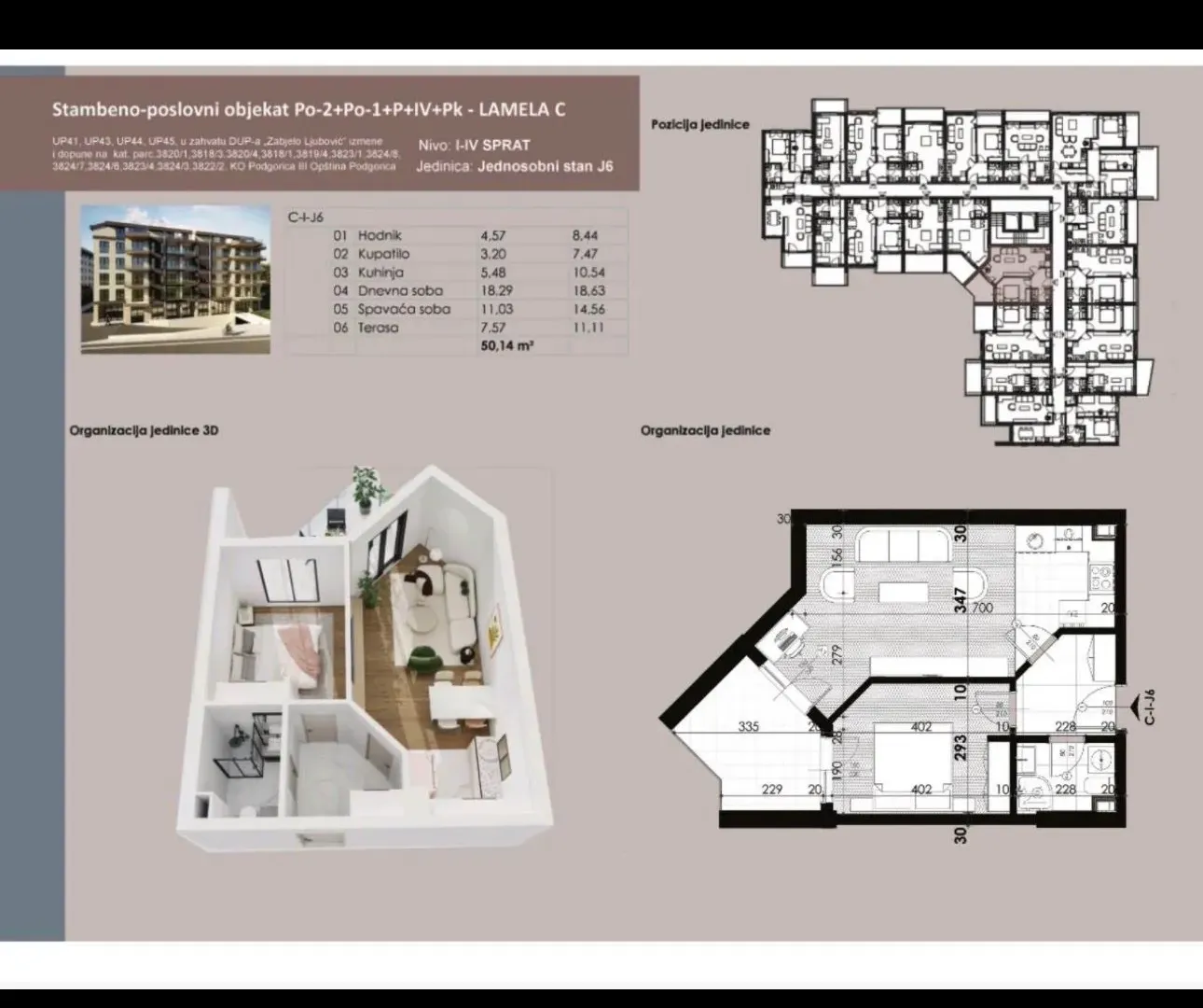 Sale, one bedroom apartment, 50m², Zabjelo, Podgorica