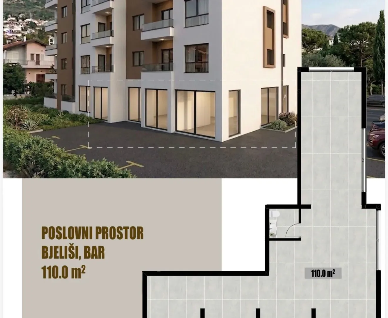 Sale, office space, 110m², Bjeliši, Bar