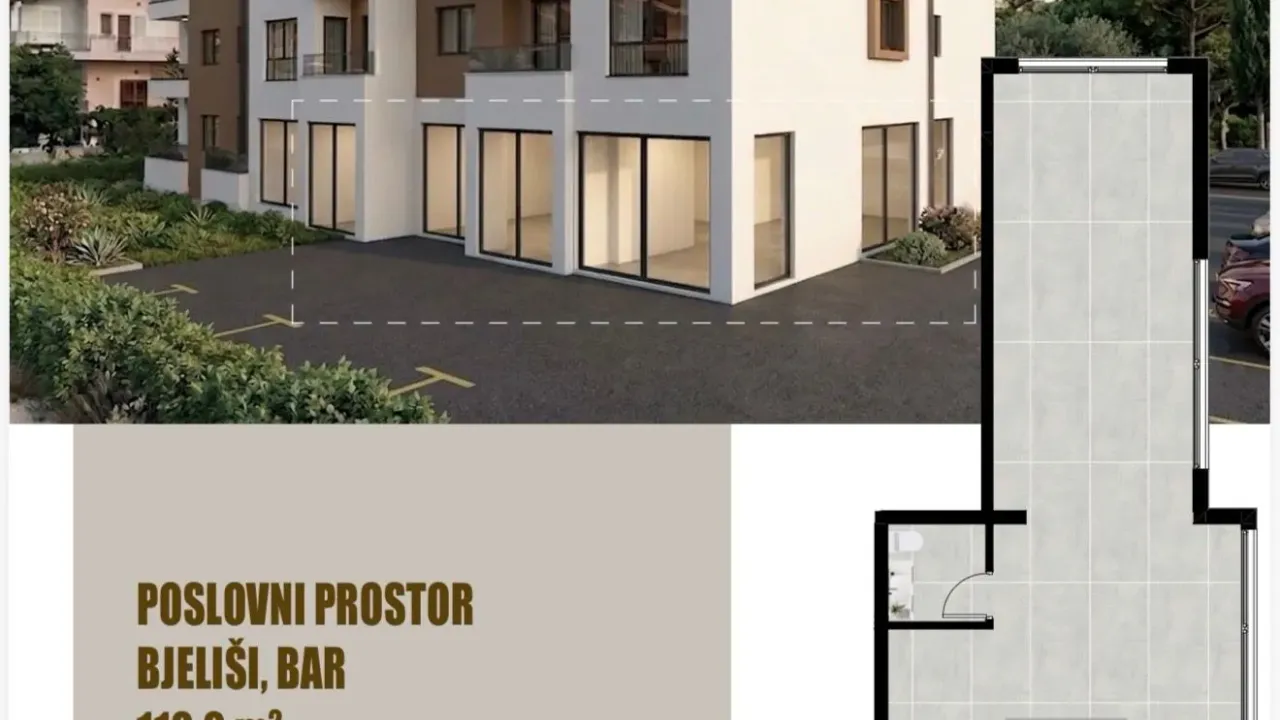 Prodaja, poslovni prostor, 110m², Bjeliši, Bar