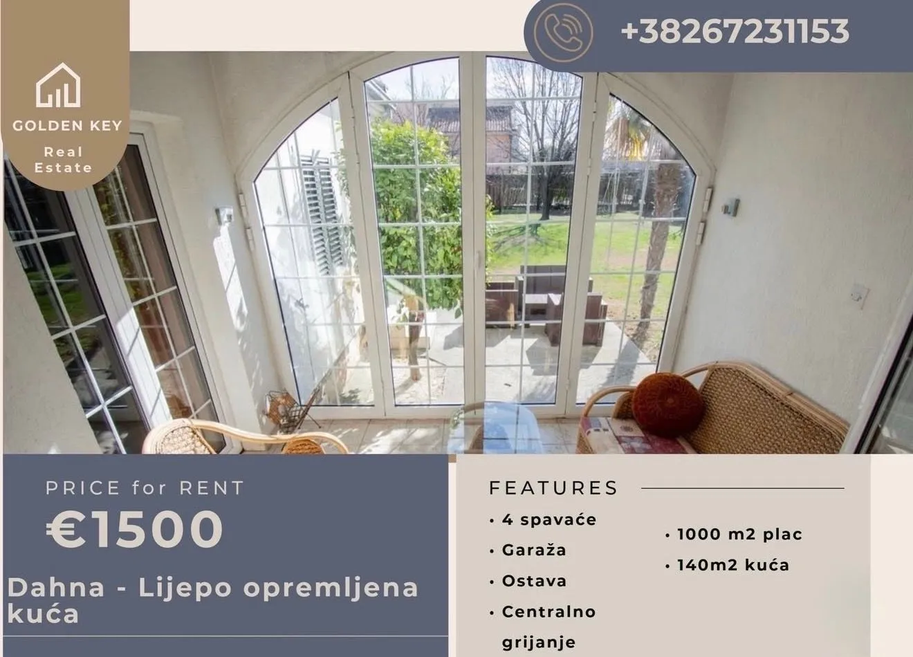 Rent, house, 100m², Dahna, Podgorica