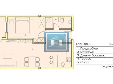 Sale, one bedroom apartment, 49m², Jagodina, Srbija