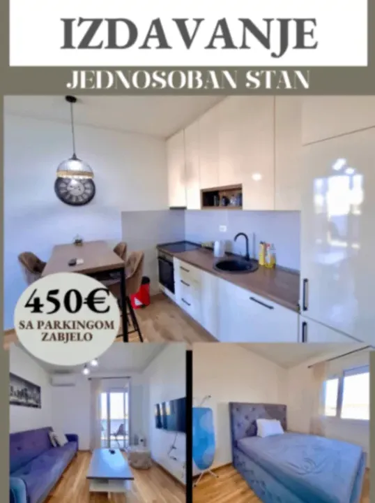 Izdavanje, jednosoban stan, 37m², Zabjelo, Podgorica