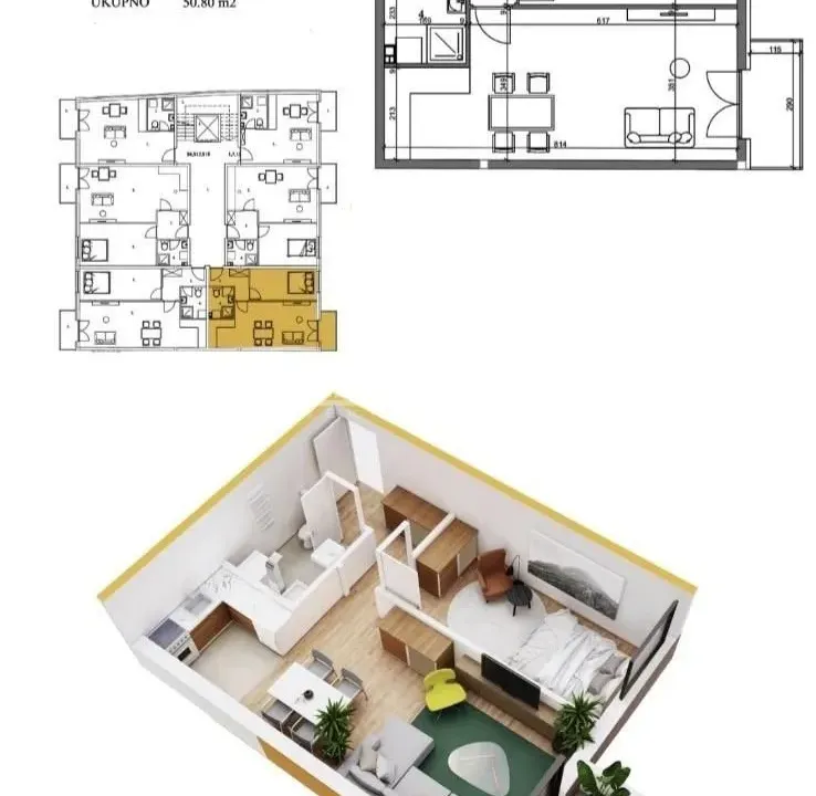 Prodaja, dvosoban stan, 51m², Centar, Pančevo