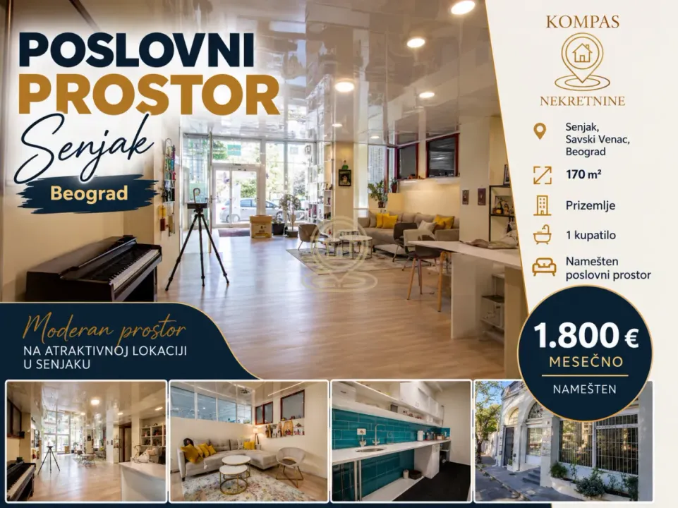 Rent, office space, 170m², Senjak, Beograd