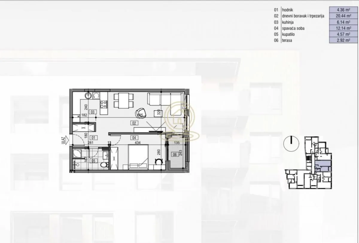 Prodaja, dvosoban stan, 51m², Palilula, Niš