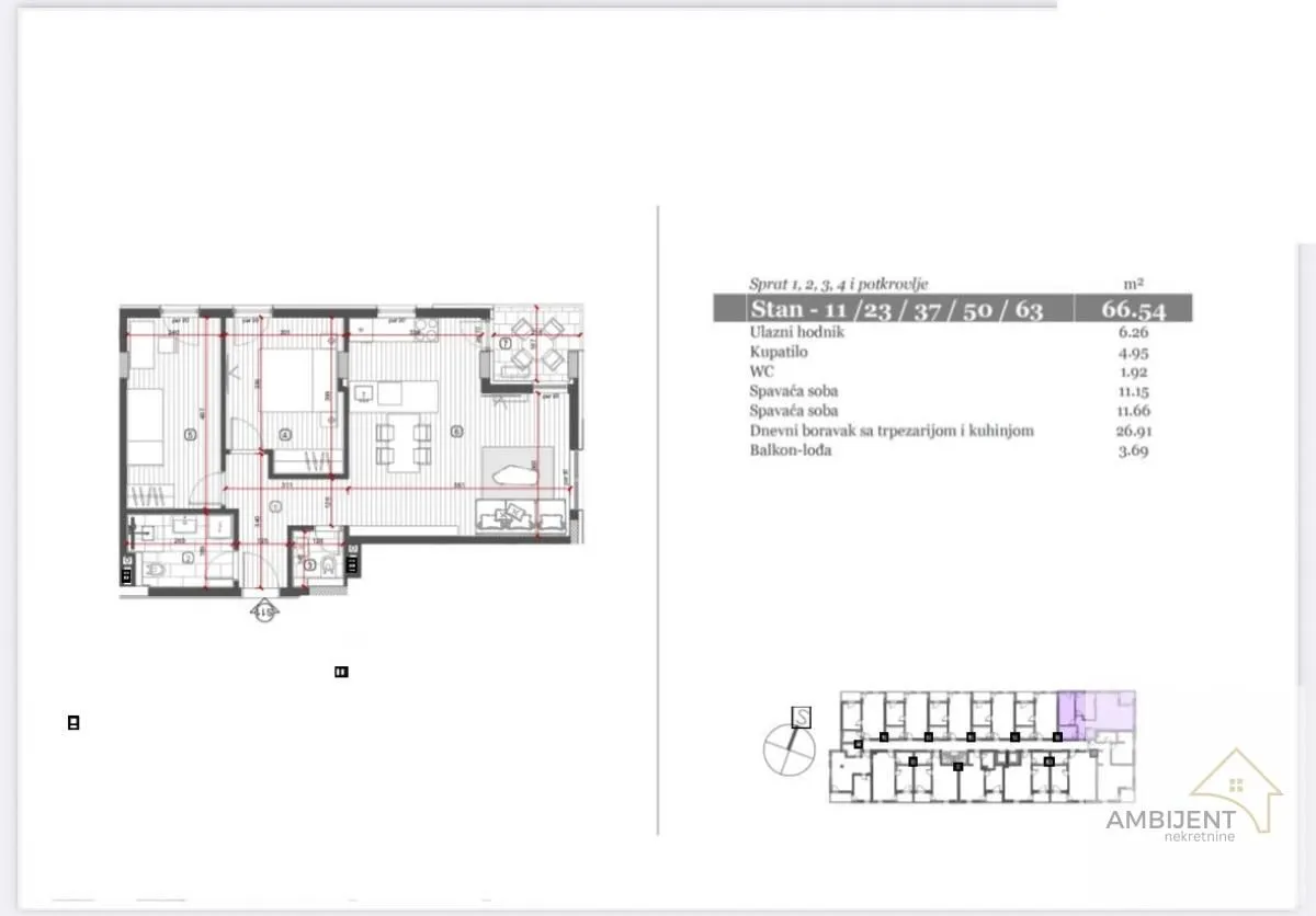 Prodaja, trosoban stan, 66m², Nova Pazova, Stara Pazova