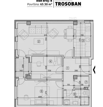 Prodaja, dvosoban stan, 65m², Pantelej, Niš - image 2