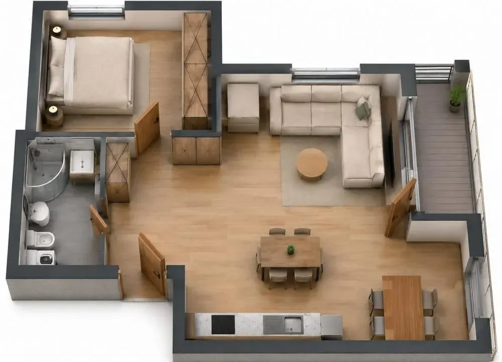 Sale, two bedroom apartment, 49m², Zemun Gornji Grad, Zemun Sve Podlokacije