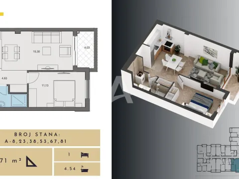 Prodaja, dvosoban stan, 67m², Budva, Crna Gora - image 14