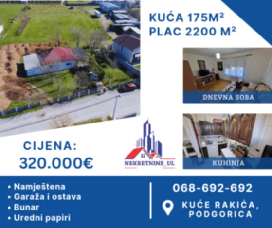 Prodaja, kuća, 175m², Podgorica, Crna Gora