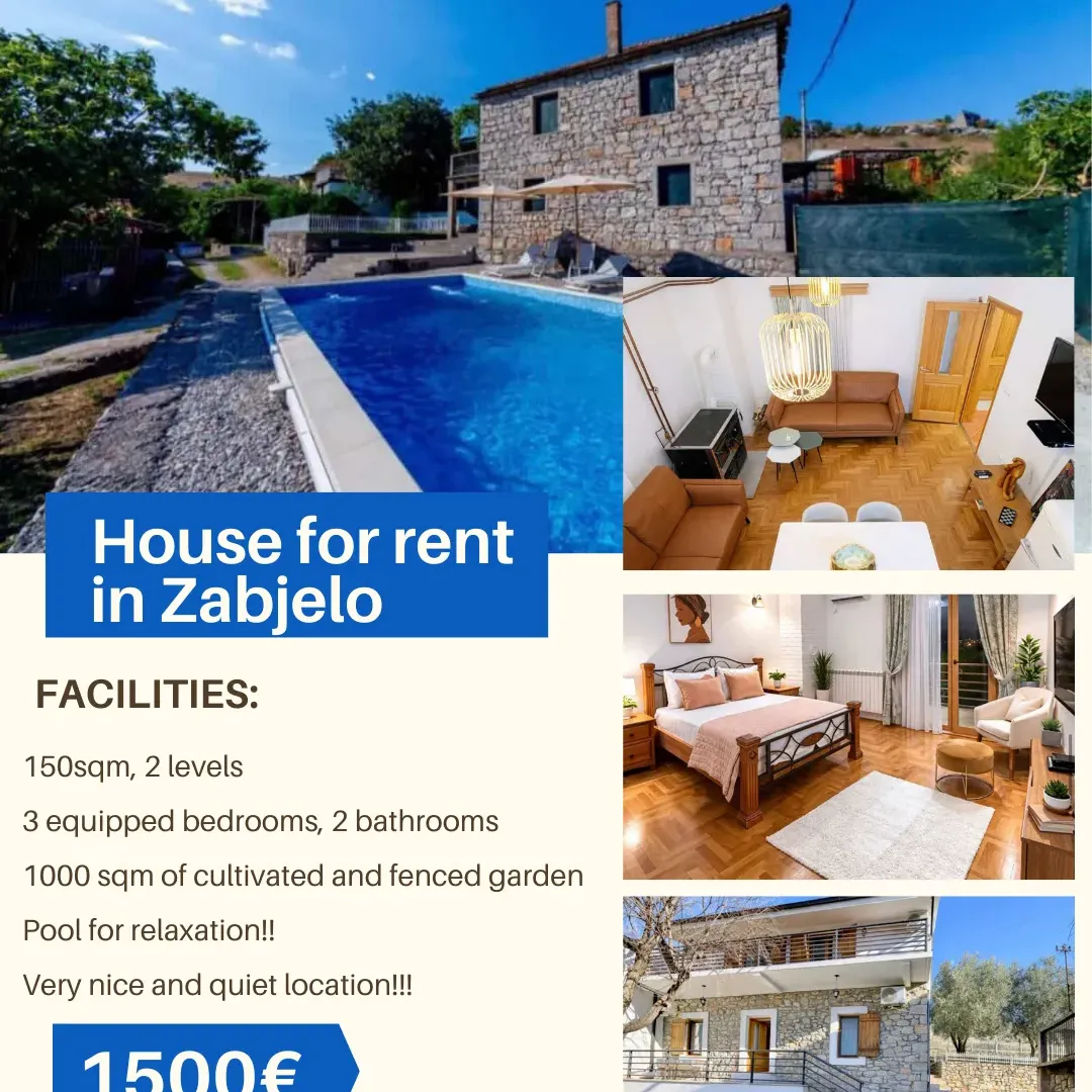 Rent, house, 150m², Zabjelo, Podgorica