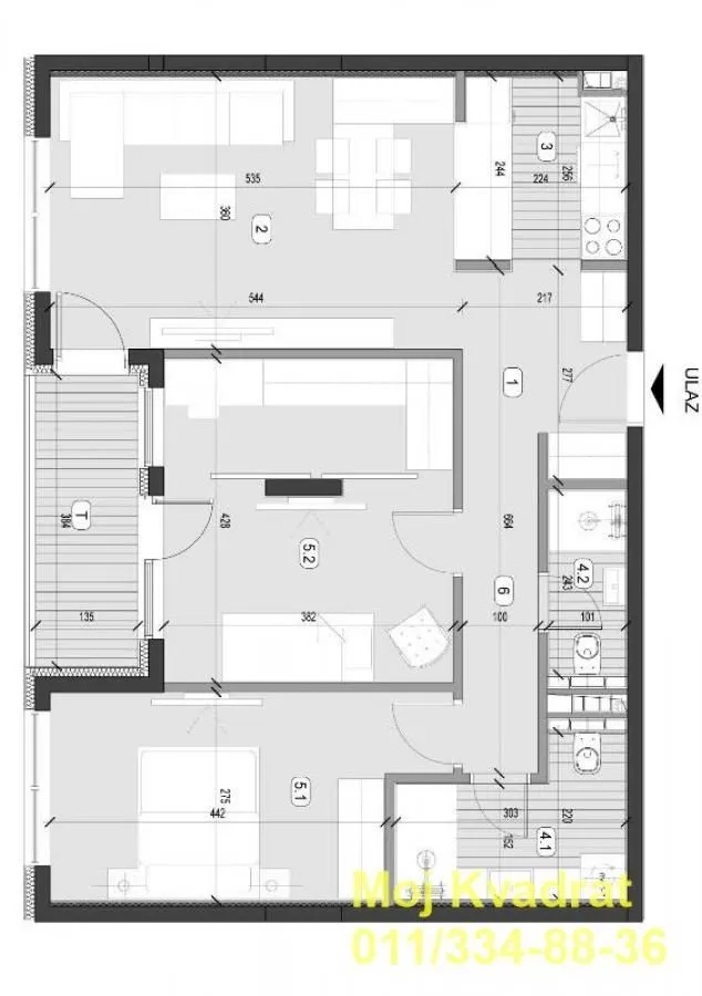 Sale, three bedroom apartment, 77m², Zeleno Brdo, Zvezdara Sve Podlokacije