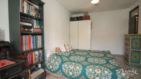 Spavaća soba sa krevetom, velikom bibliotekom i ormarom. - image 4