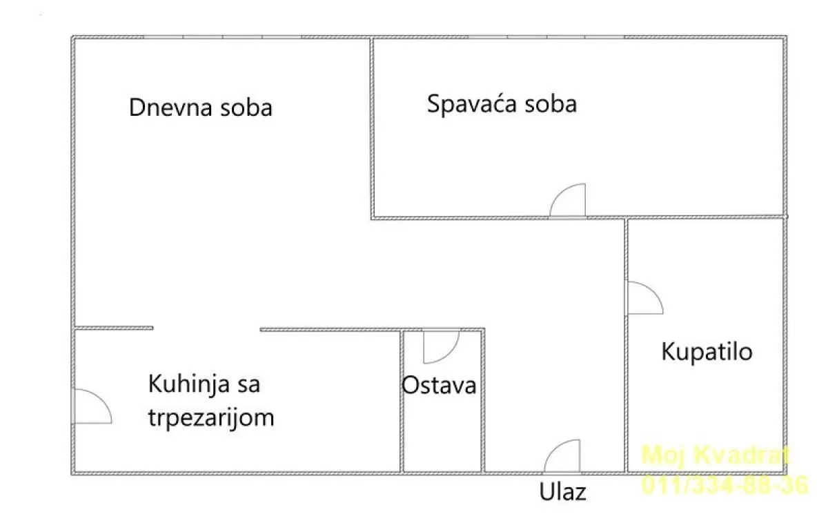 Prodaja, dvosoban stan, 45m², Vračar Sve Podlokacije, Beograd