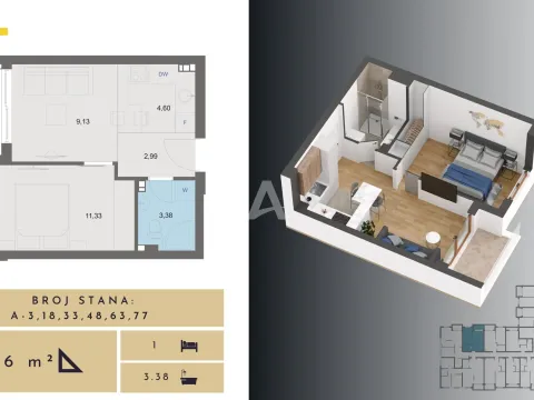 Prodaja, dvosoban stan, 67m², Budva, Crna Gora - image 10