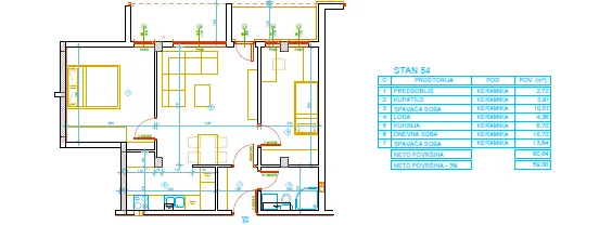 Sale, two bedroom apartment, 59m², Palilula, Niš