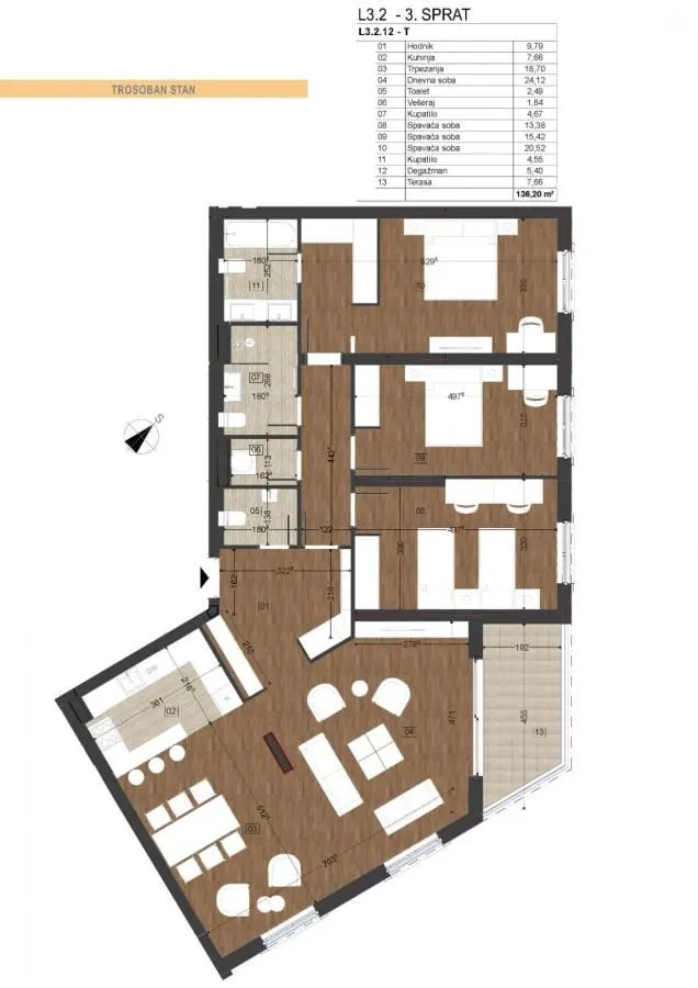 Prodaja, trosoban stan, 120m², Podgorica, Crna Gora