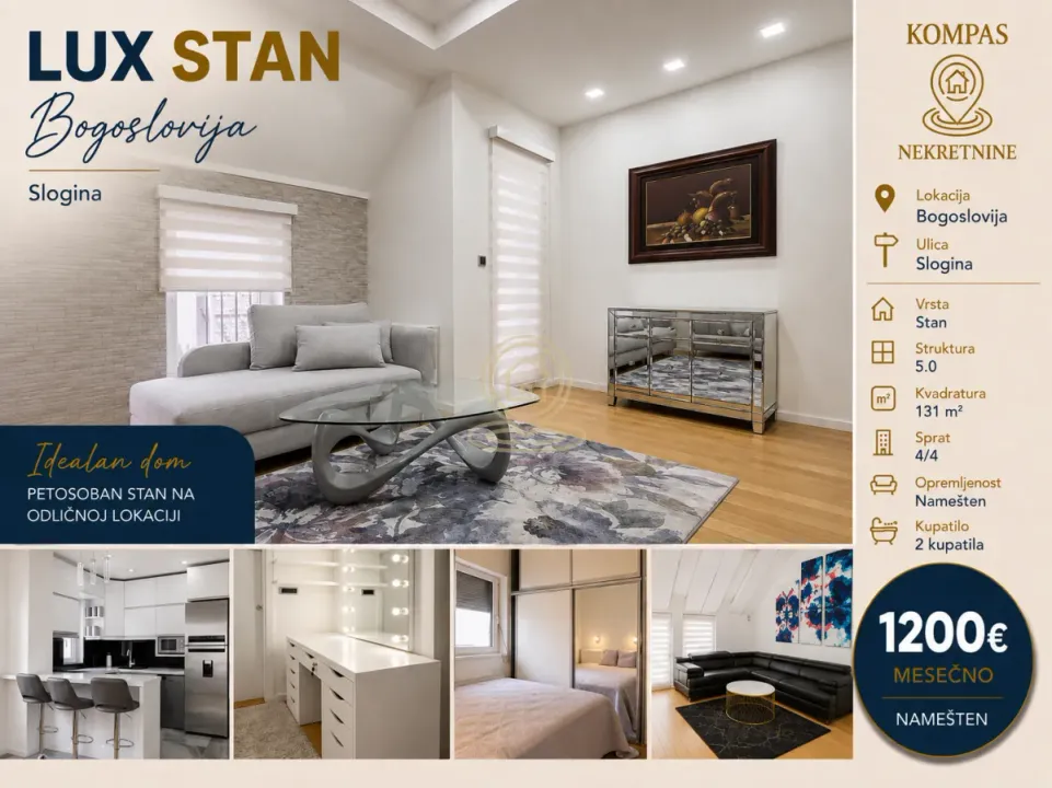 Rent, apartment, 131m², Bogoslovija, Palilula Sve Podlokacije