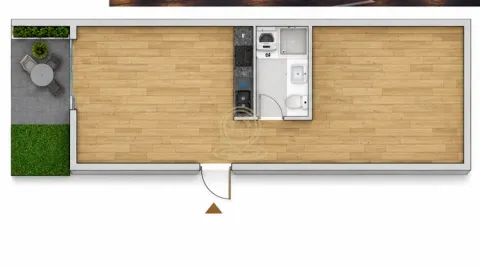 Three-dimensional floor plan showing the layout of the apartment and terrace. - image 3