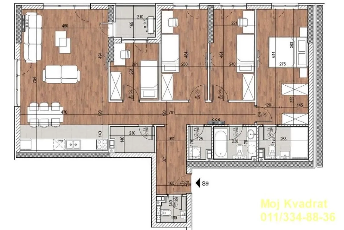 Prodaja, četvorosoban stan, 112m², Novi Beograd Blok 60, Novi Beograd Sve Podlokacije