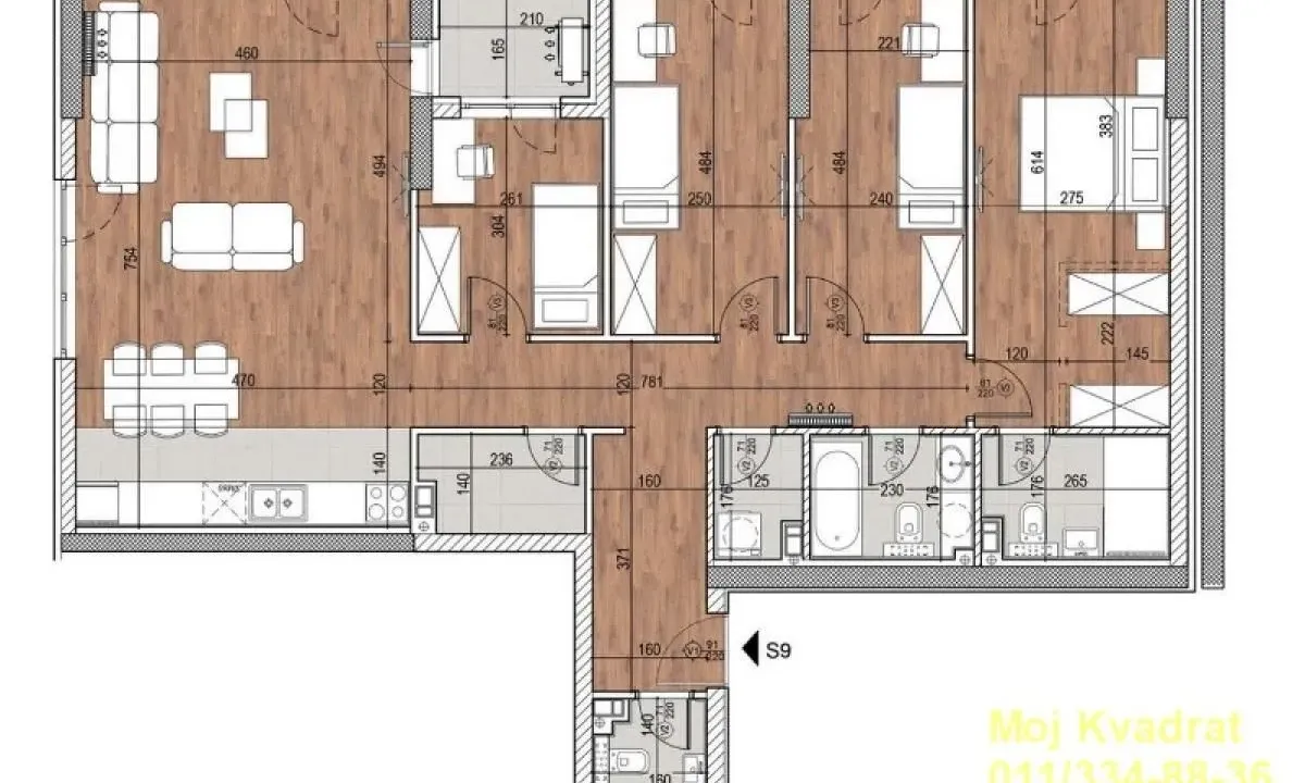 Prodaja, četvorosoban stan, 112m², Novi Beograd Blok 60, Novi Beograd Sve Podlokacije