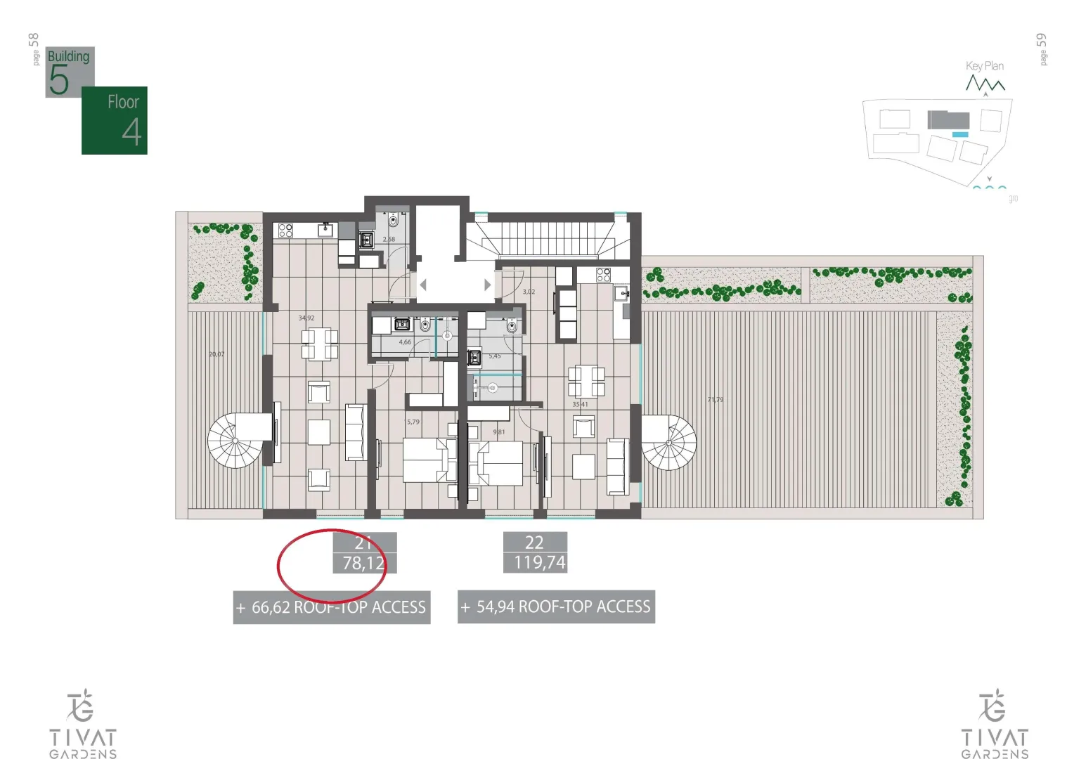 Sale, one bedroom apartment, 78m², Centar, Tivat