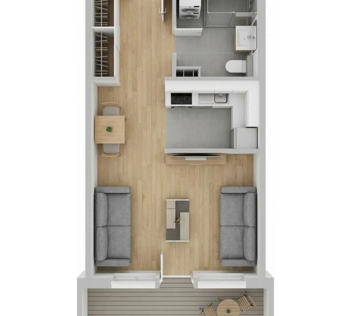 Prodaja, garsonjera, 32m², Kavač, Kotor