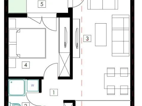 Sale, one bedroom apartment, 42m², Bečići, Budva - image 3