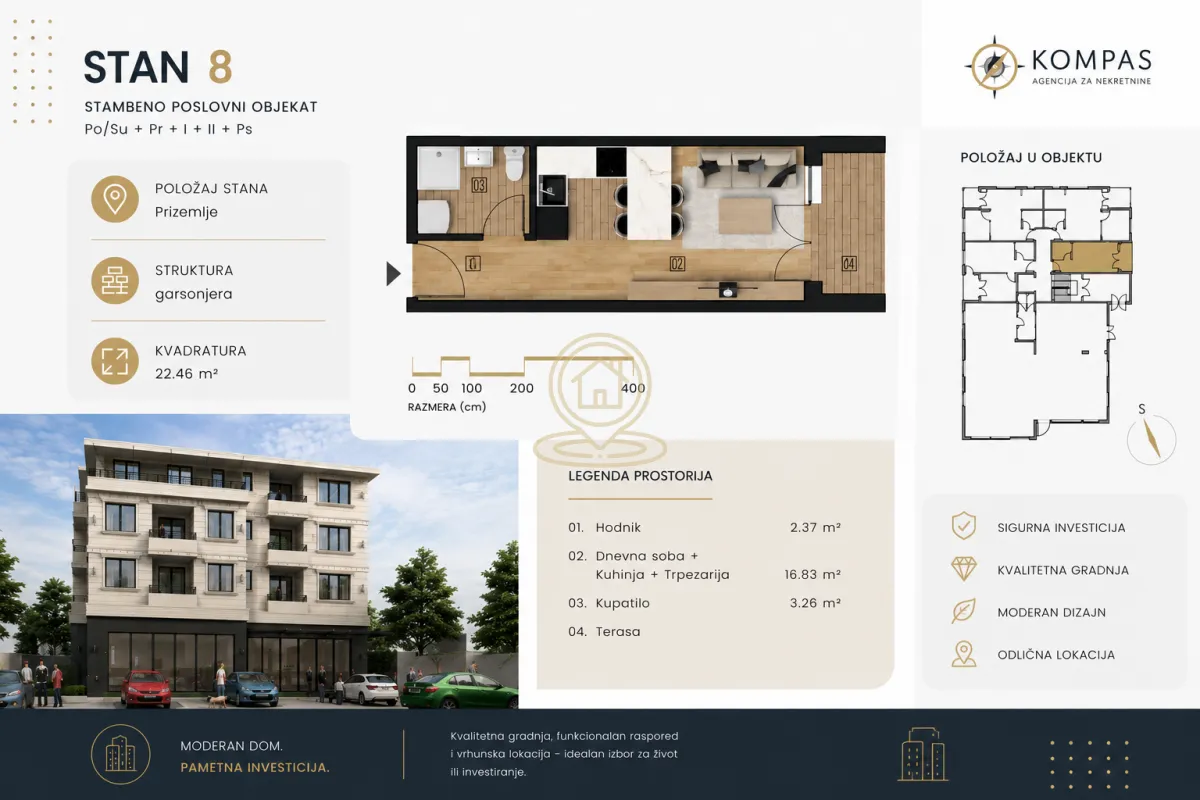 Prodaja, jednosoban stan, 22m², Vrnjačka Banja, Srbija