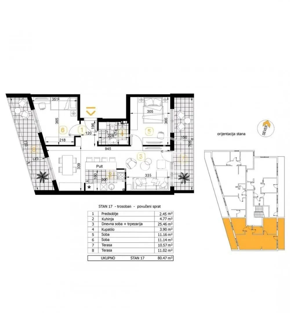 Sale, three bedroom apartment, 80m², Cerak, Beograd