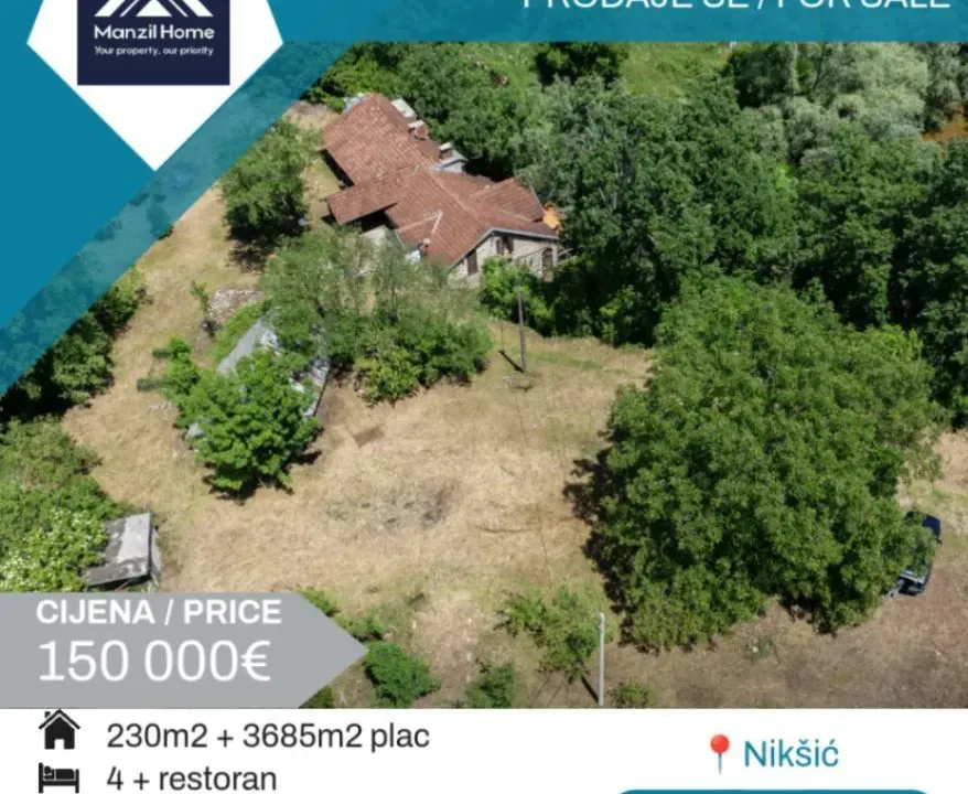 Sale, house, 230m², Gornje Polje, Nikšić