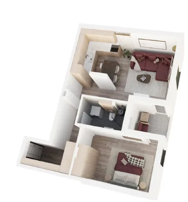 Prodaja, jednosoban stan, 51m², Pantelej, Niš