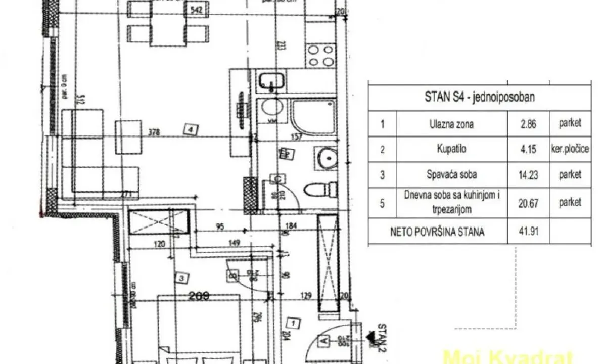 Prodaja, jednosoban stan, 42m², Vojvode Vlahovica, Beograd