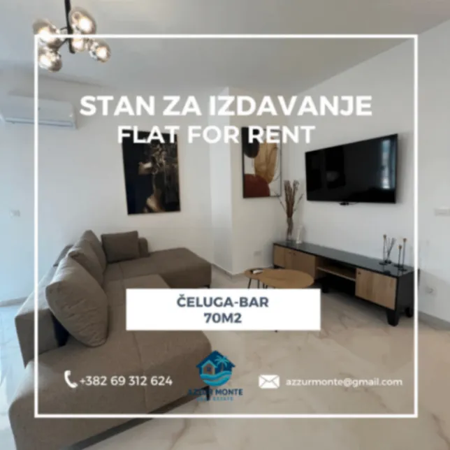 Rent, two bedroom apartment, 70m², Čeluga, Bar