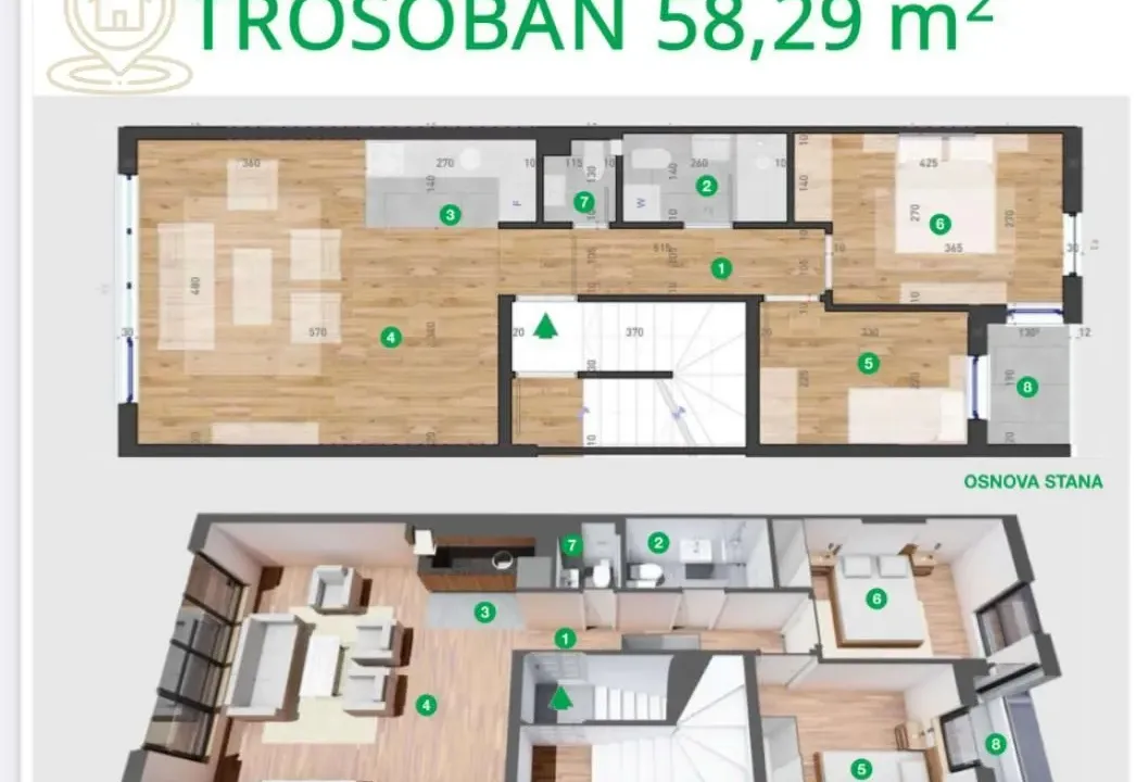Prodaja, trosoban stan, 58m², Telep, Novi Sad Sve Podlokacije