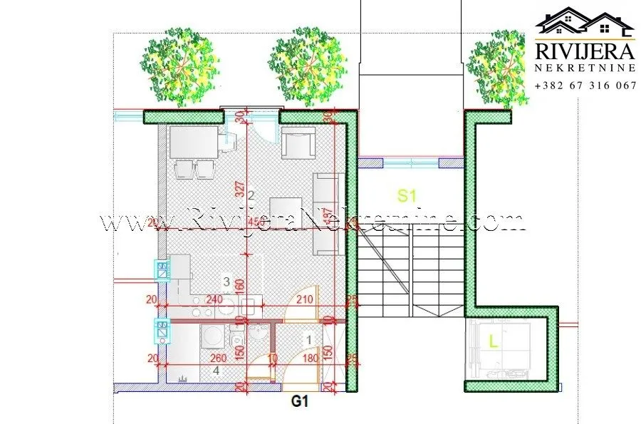 Sale, apartment, 42m², Dobrota, Kotor