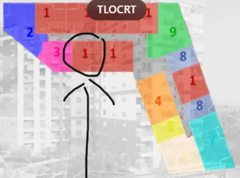 Floor plan graphic with marked sectors. - image 4