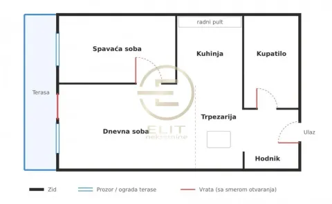 Osnova stana sa rasporedom prostorija. - image 2