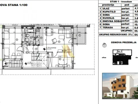 Sale, three bedroom apartment, 64m², Telep, Novi Sad Sve Podlokacije - image 3