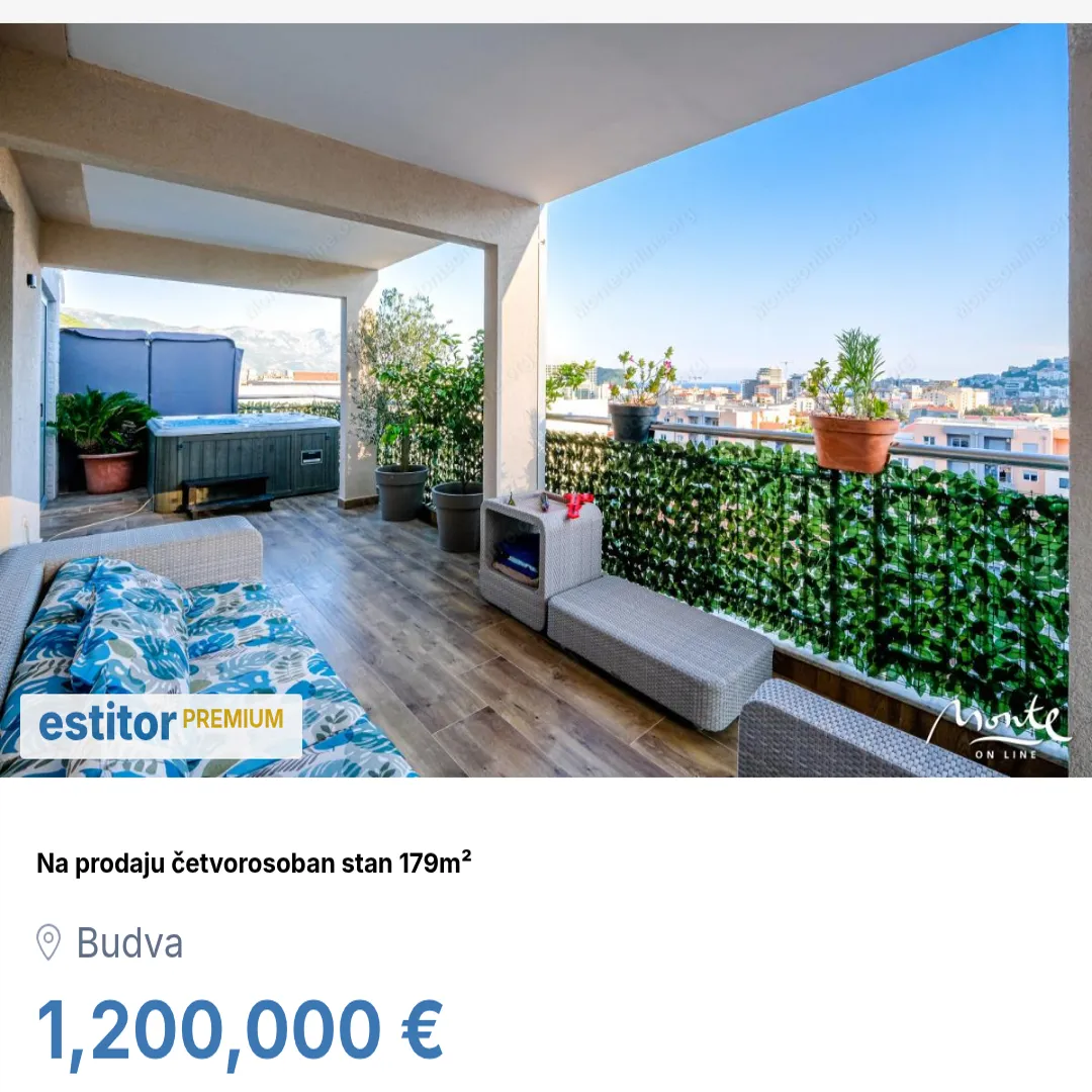 Prodaja, četvorosoban stan, 179m², Budva, Crna Gora