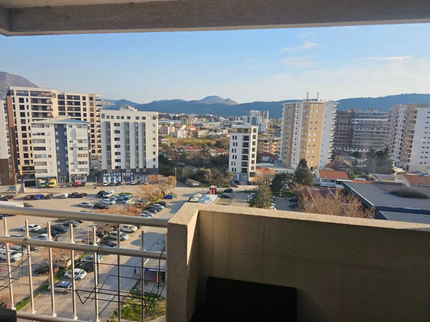 View of the city and surrounding hills from the terrace.