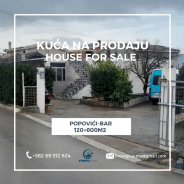 Prodaja, kuća, 120m², Popovići, Bar