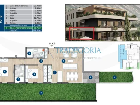 Prodaja, dvosoban stan, 118m², Dobrota, Kotor - image 2