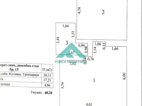 Prodaja, dvosoban stan, 48m², Stari Grad, Beograd - image 17