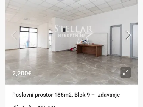 Izdavanje, poslovni prostor, 186m², Blok 9, Podgorica - image 2