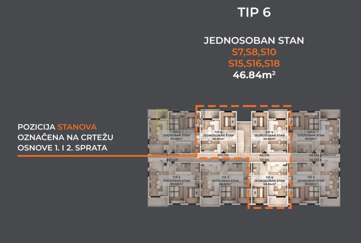 Prodaja, jednosoban stan, 47m², Donja Gorica, Podgorica